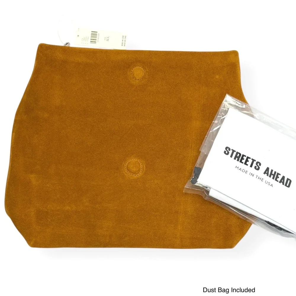 Streets Ahead Vesta‎ Foldover Clutch NWT Anthropologie $382 Tan Suede Cognac